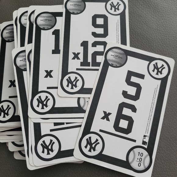 MultiplicationMajor League Baseball New York Yankees 48 Flash Card Math - Picture 4 of 4